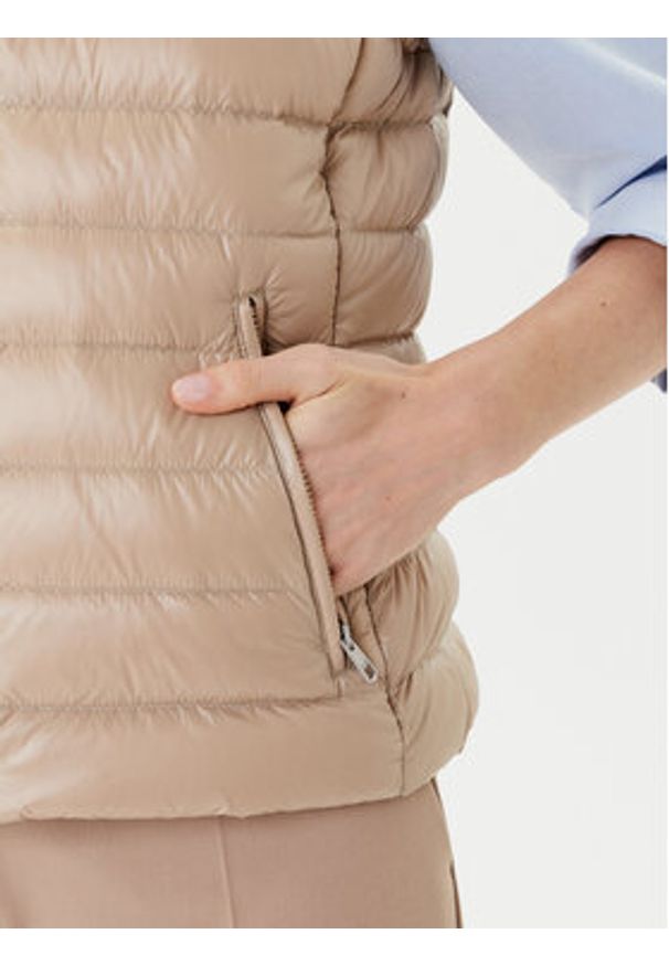 TOMMY HILFIGER - Tommy Hilfiger Bezrękawnik WW0WW45499 Beżowy Regular Fit. Kolor: beżowy. Materiał: syntetyk. Długość rękawa: bez rękawów