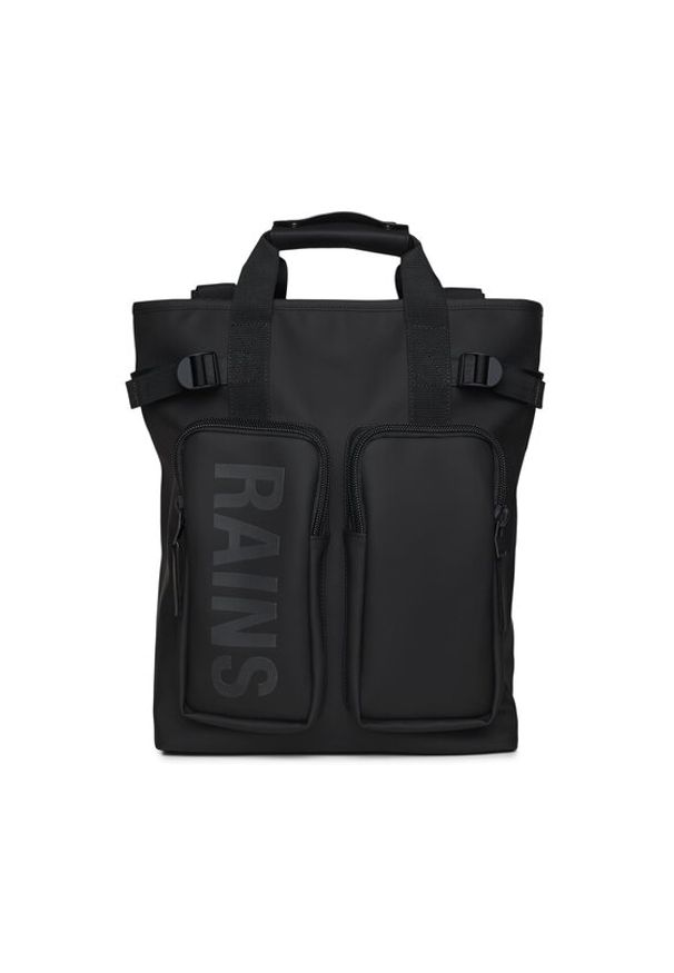 Rains Plecak Texel Tote Backpack W3 14240 Czarny. Kolor: czarny. Materiał: materiał