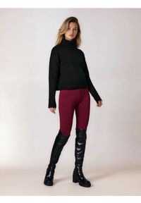 Sinsay - Legginsy z gumką pod stopą - bordowy. Kolor: czerwony