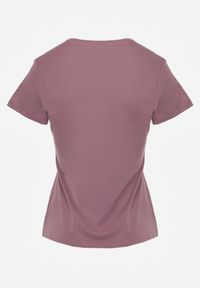 Born2be - Fioletowy Gładki T-shirt o Klasycznym Kroju Lycoris. Okazja: do domu, do pracy, na co dzień. Kolor: fioletowy. Materiał: jeans. Wzór: gładki. Styl: klasyczny #4