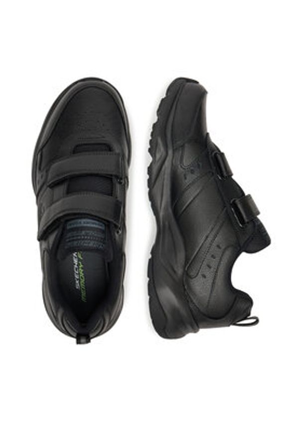 skechers - Skechers Sneakersy HANIGER 58356 BBK Czarny. Kolor: czarny. Materiał: skóra