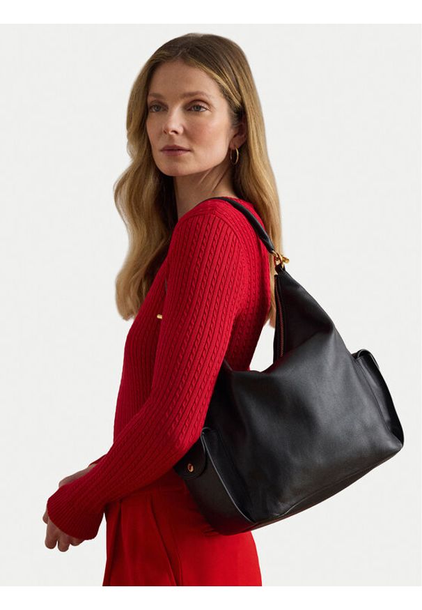 Lauren Ralph Lauren - LAUREN RALPH LAUREN Torebka 431P10123002 Czarny. Kolor: czarny. Materiał: skórzane