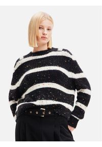 Desigual Sweter 23WWJF22 Czarny Loose Fit. Kolor: czarny. Materiał: syntetyk