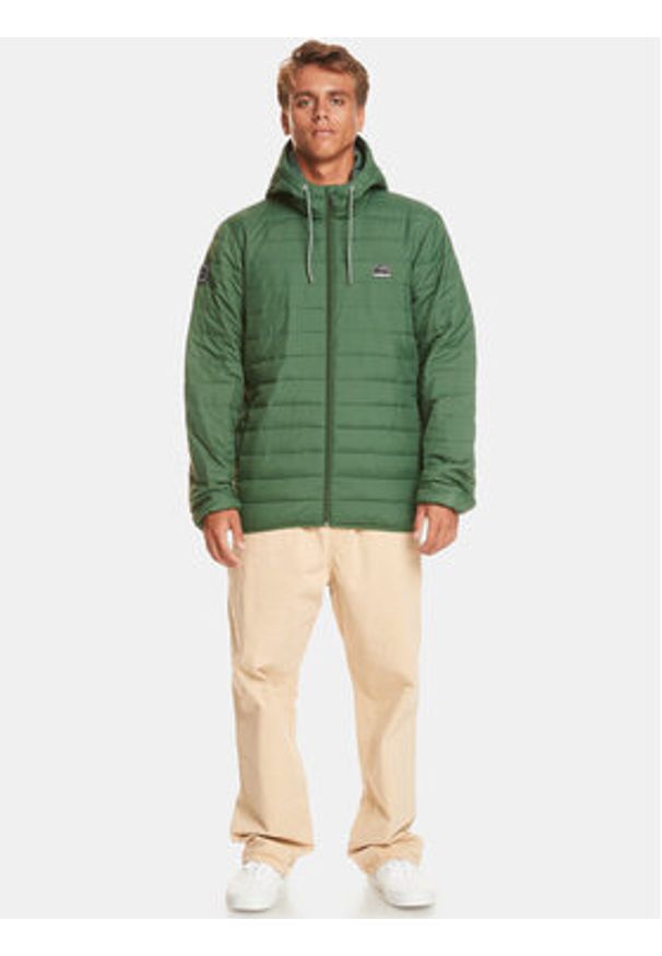 Quiksilver Kurtka przejściowa Scaly Hood Jckt EQYJK04008 Zielony Regular Fit. Kolor: zielony. Materiał: syntetyk