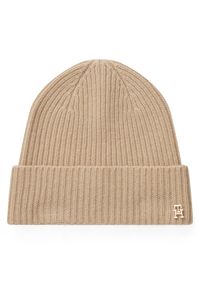 TOMMY HILFIGER - Tommy Hilfiger Czapka Th Cashmere AW0AW17772 Beżowy. Kolor: beżowy. Materiał: kaszmir, materiał