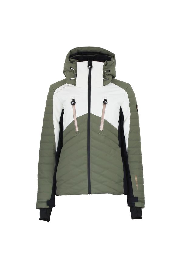 PEAK MOUNTAIN - Damska kurtka wodoodporna Peak Mountain Archarme. Kolor: zielony. Sezon: zima. Sport: narciarstwo