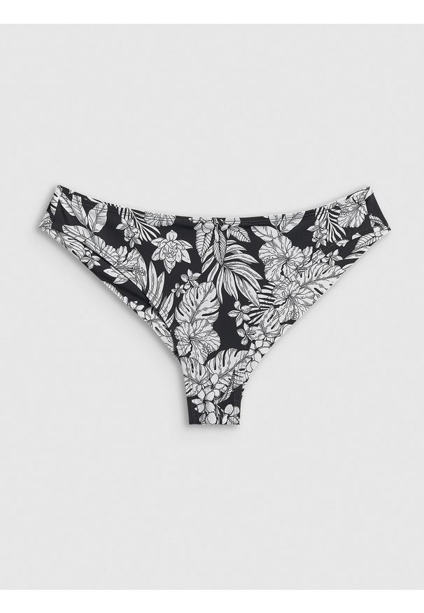 4f - 4F Dół od bikini damski - czarny M. Stan: obniżony. Kolor: czarny. Materiał: materiał
