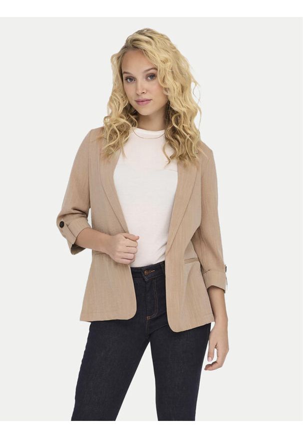 only - ONLY Marynarka Marsa 15308084 Beżowy Loose Fit. Kolor: beżowy. Materiał: wiskoza, syntetyk