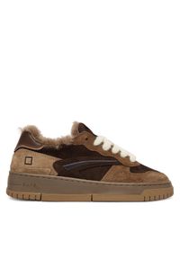 D.A.T.E. Sneakersy Torneo Pure Fur Mono W431-TPF-MN Brązowy. Kolor: brązowy. Materiał: skóra