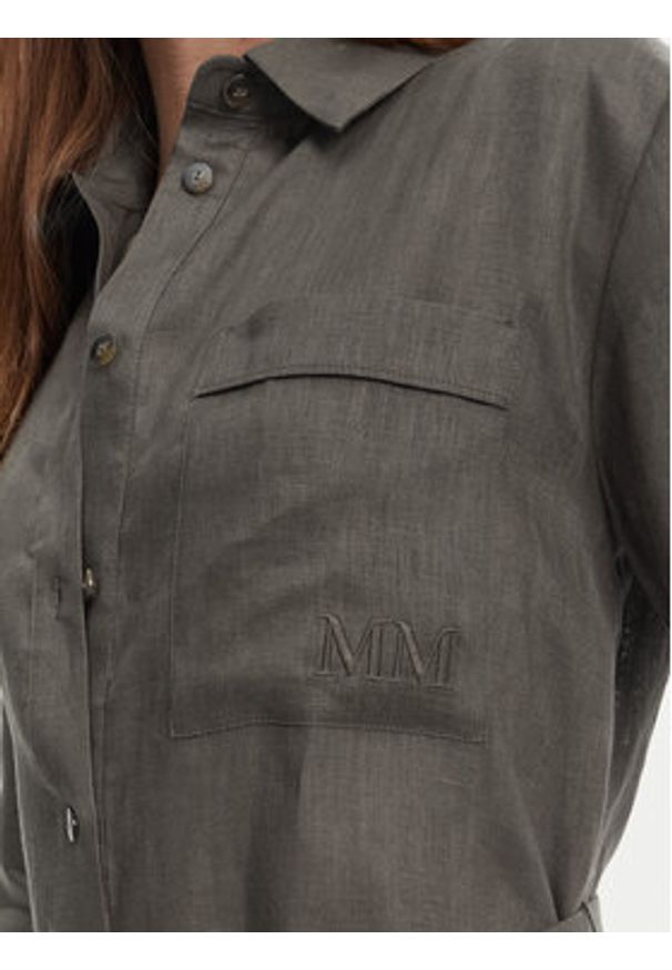 Max Mara Sukienka koszulowa Salute 2516221028 Zielony Regular Fit. Kolor: zielony. Materiał: len. Typ sukienki: koszulowe