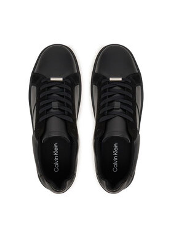 Calvin Klein Sneakersy Classic Cupsole Laceup Tape Lth2 YM0YM01448 Czarny. Kolor: czarny. Materiał: skóra