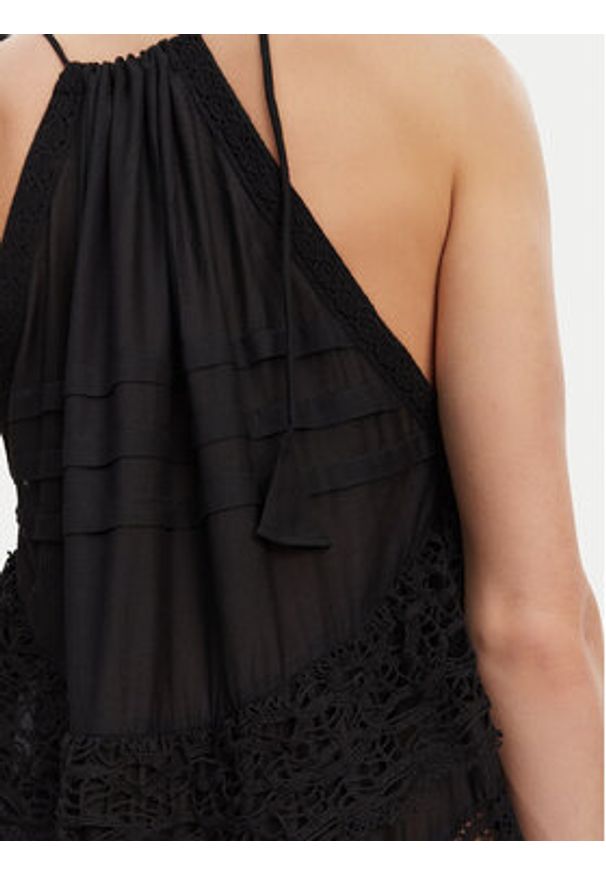 Munthe Sukienka letnia Fuenta 251132225128 Czarny Loose Fit. Kolor: czarny. Materiał: wiskoza, bawełna. Sezon: lato