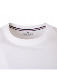 Biała Męska Koszulka (T-Shirt) - Pako Jeans - Żaglówka. Okazja: na co dzień. Kolor: biały. Materiał: bawełna. Wzór: nadruk. Styl: casual #6