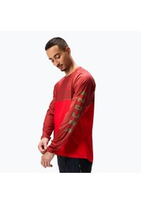 ENDURA - Longsleeve rowerowy męski Endura Core Printed. Kolor: czerwony. Długość rękawa: długi rękaw