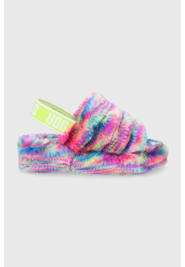 Ugg - UGG kapcie Fluff Yeah Pixelate. Materiał: materiał. Obcas: na platformie