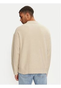 Calvin Klein Jeans Sweter J30J326202 Beżowy Boxy Fit. Kolor: beżowy. Materiał: bawełna #4