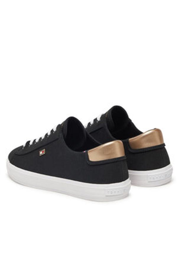 TOMMY HILFIGER - Tommy Hilfiger Tenisówki Vulc Canvas Lace Up Sneaker FW0FW08647 Czarny. Kolor: czarny. Materiał: materiał