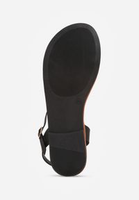 Renee - Czarne Płaskie Sandały z Cienkimi Paskami i Sprzączką Yamileta. Okazja: na co dzień. Zapięcie: pasek. Kolor: czarny. Wzór: paski. Sezon: lato. Styl: klasyczny, casual #4