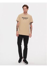 Tommy Jeans T-Shirt Essential DM0DM18264 Beżowy Slim Fit. Kolor: beżowy. Materiał: bawełna #4