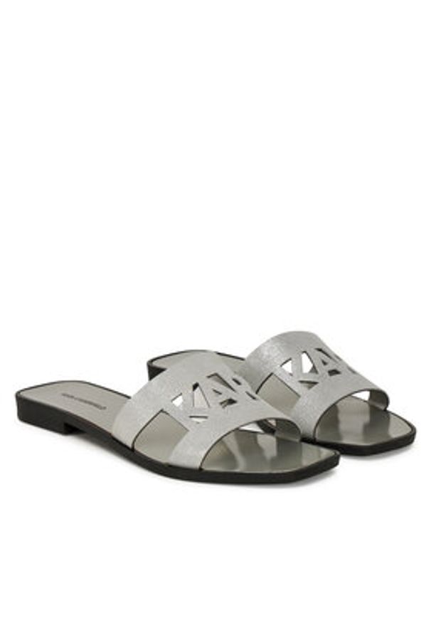 Karl Lagerfeld - KARL LAGERFELD Klapki Skoot II KL80402 Srebrny. Kolor: srebrny. Materiał: skóra