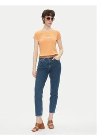 Pepe Jeans T-Shirt New Virginia PL505202 Pomarańczowy Slim Fit. Kolor: pomarańczowy. Materiał: bawełna #3