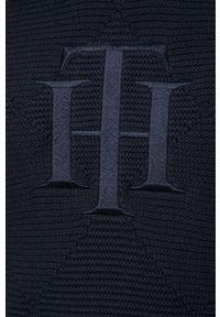 TOMMY HILFIGER - Tommy Hilfiger sweter bawełniany damski kolor granatowy. Kolor: niebieski. Materiał: bawełna. Długość rękawa: raglanowy rękaw. Wzór: aplikacja