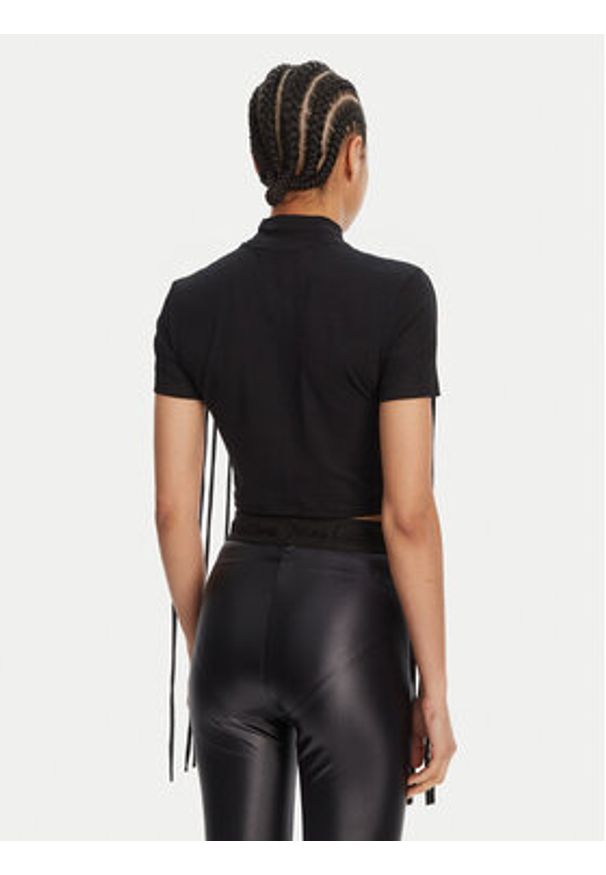 Versace Jeans Couture T-Shirt 78HAHE01 Czarny Slim Fit. Kolor: czarny. Materiał: bawełna