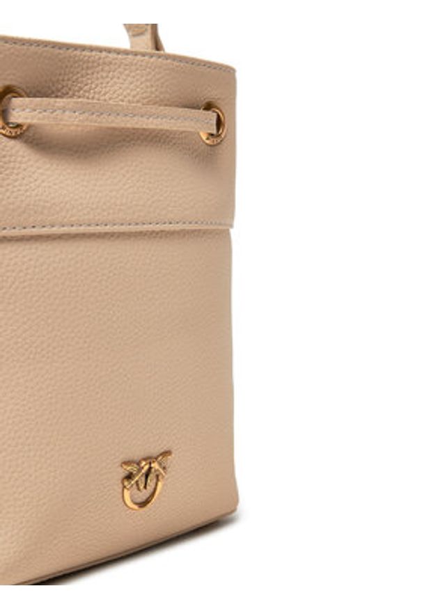 Pinko - PINKO Torebka Secchiello Mini PE 25 PLTT 104303 A29Q Beżowy. Kolor: beżowy. Materiał: skórzane