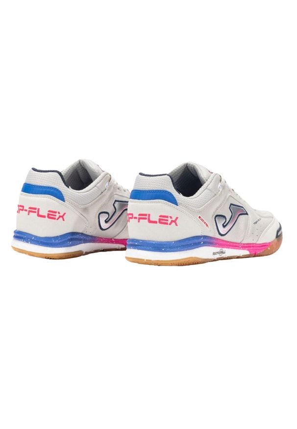 Joma - Męskie Skórzane Halowe Buty Piłkarskie Top Flex Rebound 25. Kolor: biały. Materiał: skóra. Sport: piłka nożna