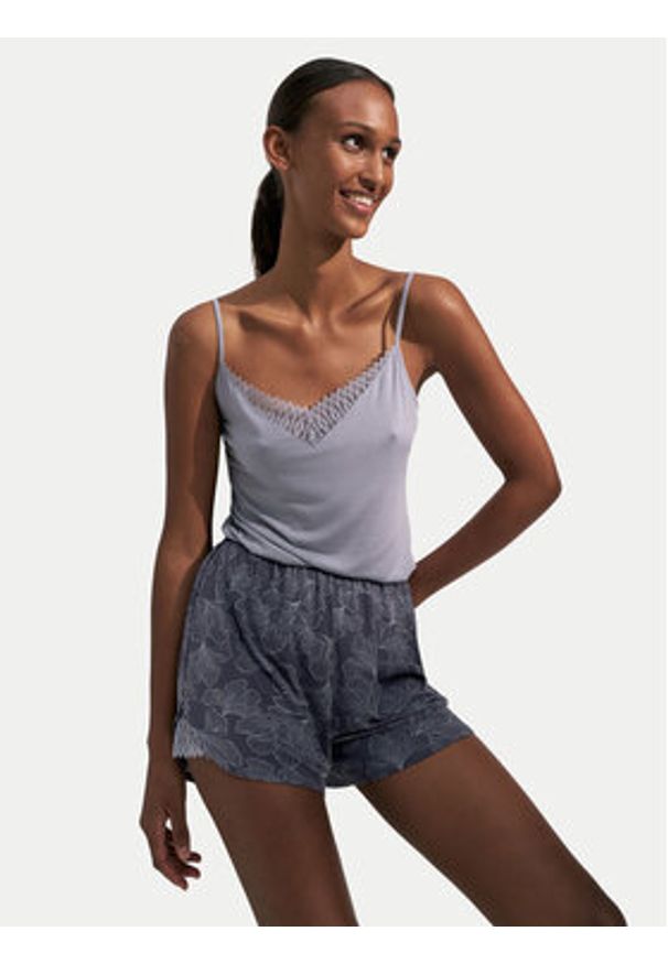 Triumph Koszulka piżamowa Aura Spotlight 10221405 Szary Regular Fit. Kolor: szary