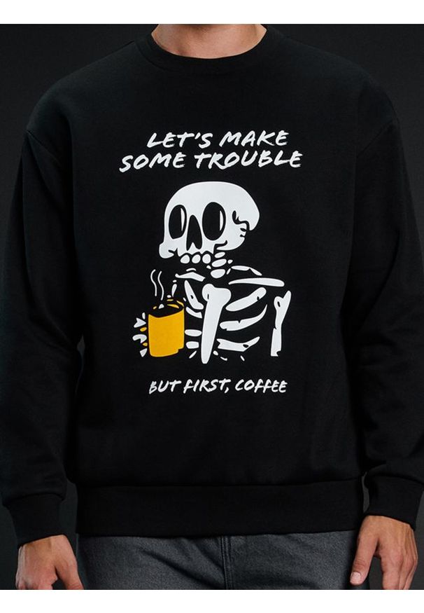 Sinsay - Bluza crewneck na Halloween - czarny. Kolor: czarny