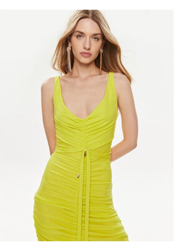 Elisabetta Franchi Sukienka wieczorowa AB-590-42E2-V780 Zielony Slim Fit. Kolor: zielony. Materiał: wiskoza. Styl: wizytowy
