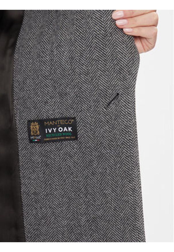 IVY & OAK - IVY OAK Płaszcz wełniany Claudia IO1123F1115 Szary Loose Fit. Kolor: szary. Materiał: syntetyk, wełna