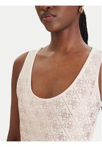 Guess Top W6GP10 K2932 Beżowy Regular Fit. Kolor: beżowy. Materiał: bawełna #4