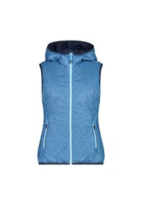 Damska kamizelka z kapturem CMP Reverse. Typ kołnierza: kaptur. Kolor: niebieski. Sport: turystyka piesza #1