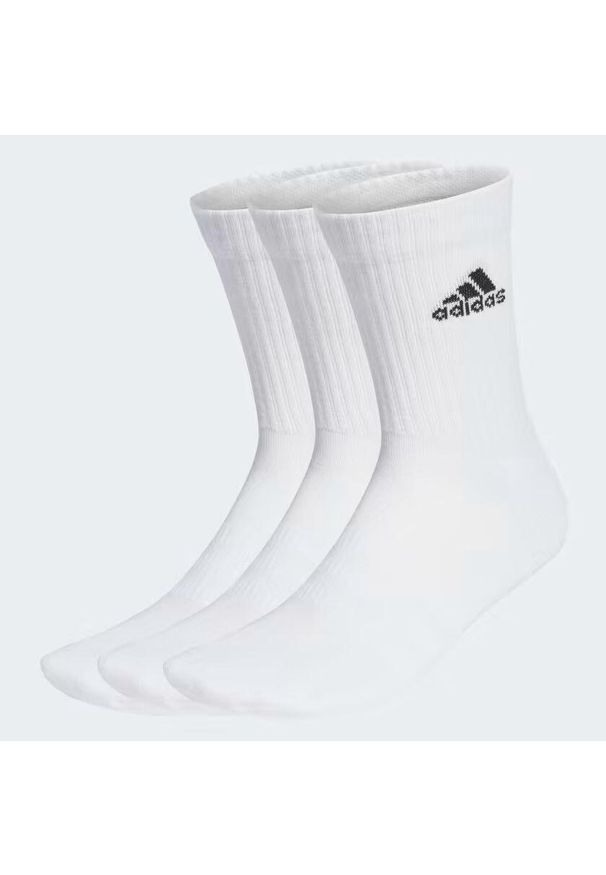 Adidas - Skarpety Treningowe adidas Cushioned Crew 3 Pary. Kolor: biały. Materiał: guma, poliester, bawełna, elastan, nylon. Sport: piłka nożna