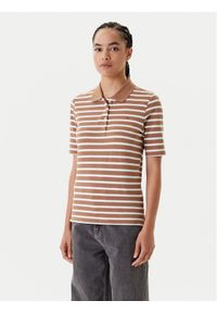 TOMMY HILFIGER - Tommy Hilfiger Polo 1895 WW0WW43224 Brązowy Regular Fit. Typ kołnierza: polo. Kolor: brązowy. Materiał: bawełna