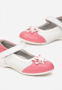 Born2be - Różowe Balerinki z Paskiem i Skórzaną Wkładką Handina. Zapięcie: pasek. Kolor: różowy. Materiał: skóra. Wzór: kwiaty #3