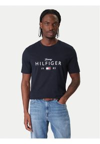 TOMMY HILFIGER - Tommy Hilfiger T-Shirt Brand Love MW0MW41455 Granatowy Regular Fit. Kolor: niebieski. Materiał: bawełna #1