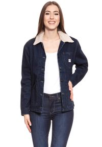 Lee - DAMSKA KURTKA JEANSOWA LEE SHERPA CHORE JACKET BROOME L54FCZXK. Materiał: jeans. Wzór: jednolity #7