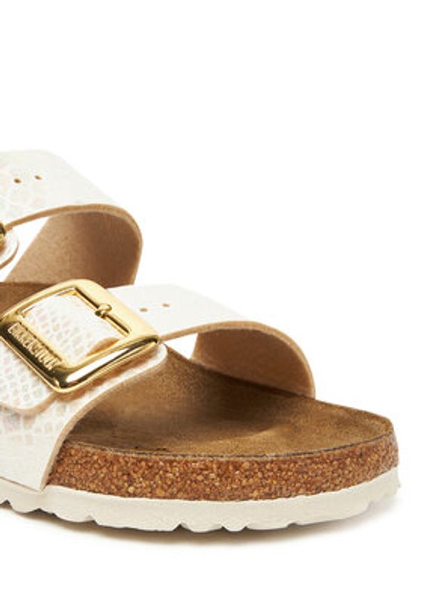 Birkenstock Klapki Sydney Cushion Buckle 1030258 Écru. Materiał: skóra