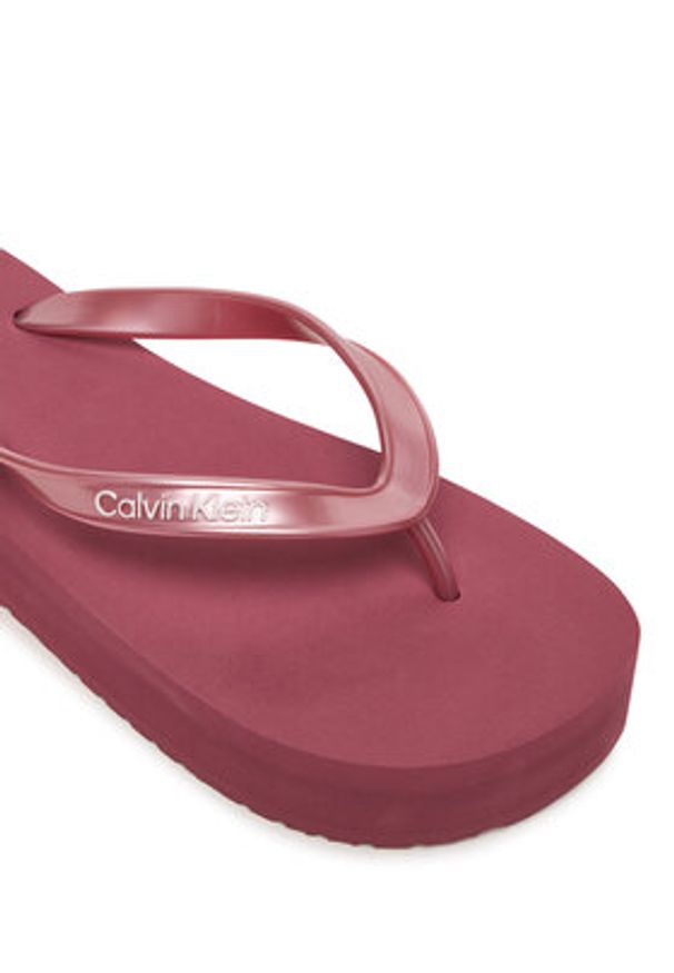 Calvin Klein Japonki Flatform Flip Flop Met Tpu HW0HW03120 Różowy. Kolor: różowy. Materiał: syntetyk