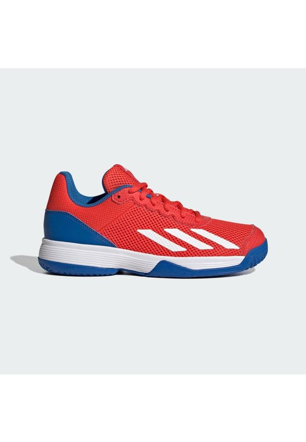 Buty do tenisa dla dorosłych Adidas Courtflash Tennis Shoes. Kolor: czerwony, niebieski, biały, wielokolorowy. Materiał: materiał. Sport: tenis