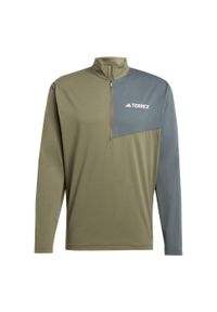 Adidas - Koszulka Terrex Multi Climacool 1/2 Zip Long Sleeve. Kolor: beżowy. Długość rękawa: długi rękaw. Technologia: ClimaCool (Adidas)