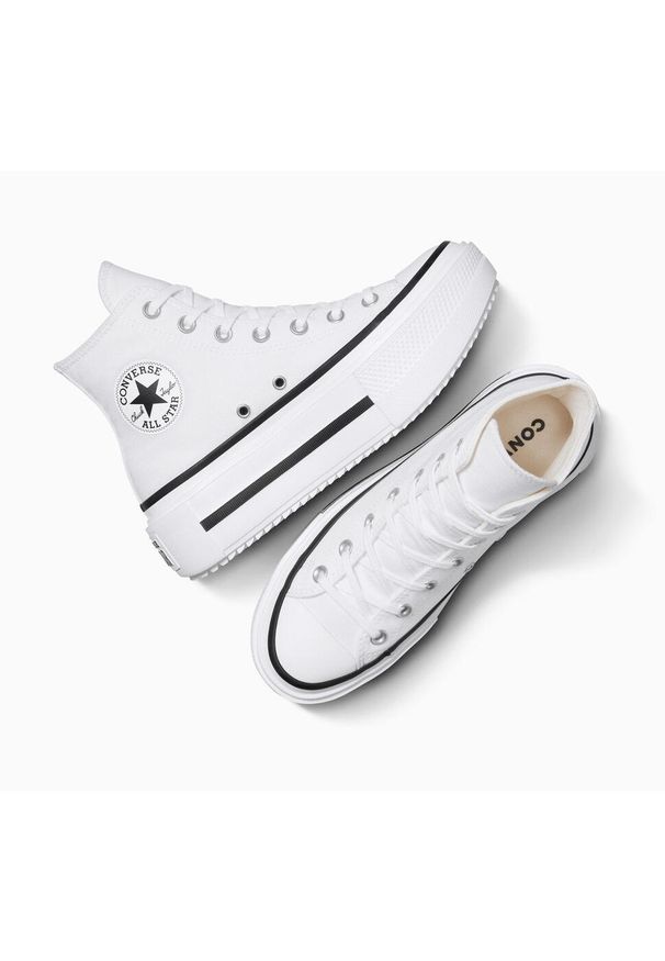 Converse - Buty CONVERSE CHUCK TAYLOR ALL STAR LIFT DOUBLE STACK Biały. Kolor: biały. Materiał: materiał. Model: Converse All Star