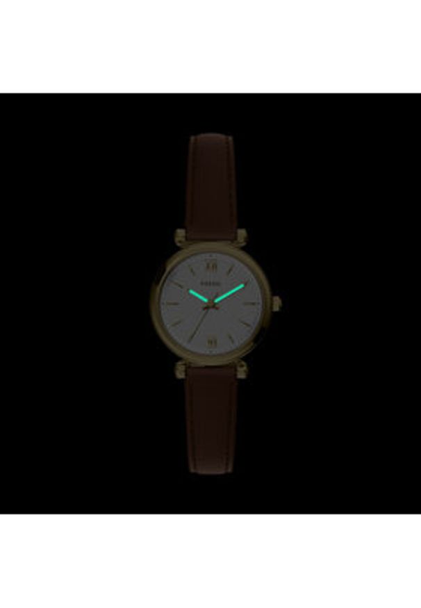 Fossil Zegarek Carlie ES5464 Brązowy. Kolor: brązowy. Materiał: skóra