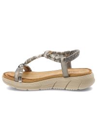 Sandały damskie Artiker, cholewka ze skóry ekologicznej cienkie paski z przodu lekka amortyzująca podeszwa komfortowy styl casualowy, szare, 58C0010. Okazja: na co dzień. Zapięcie: pasek. Kolor: szary. Materiał: skóra ekologiczna. Wzór: paski. Styl: casual #6