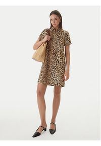 LOLA CASADEMUNT Sukienka codzienna LS2616134 Brązowy Loose Fit. Okazja: na co dzień. Kolor: brązowy. Materiał: syntetyk. Typ sukienki: proste. Styl: casual #4