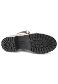 Beżowe Botki Vinceza Stylowe Buty Damskie. Okazja: na spacer, na co dzień. Zapięcie: sznurówki. Kolor: beżowy. Materiał: materiał. Obcas: na obcasie. Styl: elegancki. Wysokość obcasa: średni #6