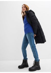 bonprix - Gruby sweter z czystej bawełny. Kolor: niebieski. Materiał: bawełna